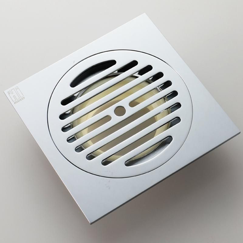 HIDEEP Copper Shower Toilet Floor Drain 15X15cm Water