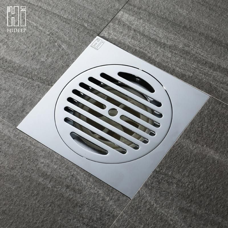 HIDEEP Copper Shower Toilet Floor Drain 15X15cm Water