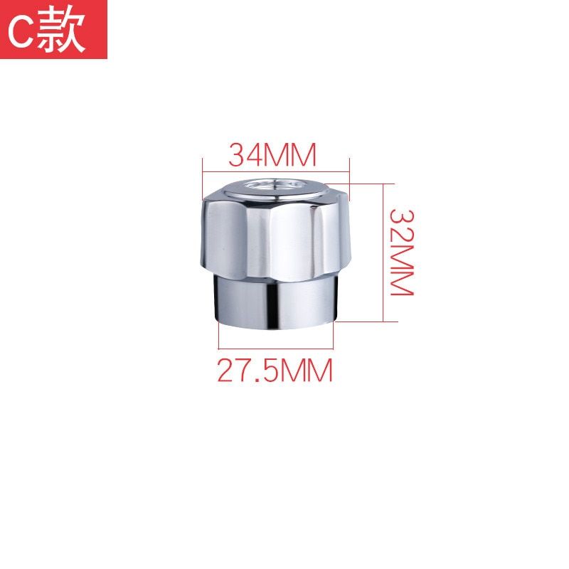 1Pc Faucet Handle Bathroom Kitchen Chrome Plated Taps Cartridge Replacement Parts Dish Basin Switch Hot Cold Water Accessories 1Pc C Zinc Alloy