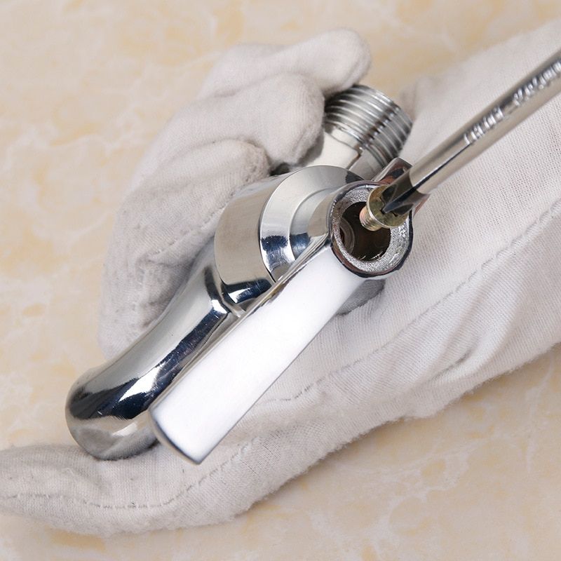 1Pc Faucet Handle Bathroom Kitchen Chrome Plated Taps Cartridge Replacement Parts Dish Basin Switch Hot Cold Water Accessories 1Pc C Zinc Alloy