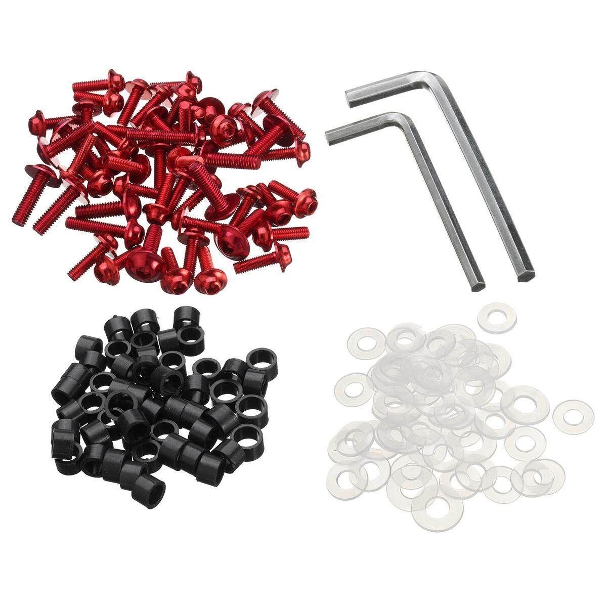 1 Set Blue Fairing Bolts Kit Fastener Clips Screw For Yamha YZF R6 1999 2000 2001 2002 #RED Red (red)