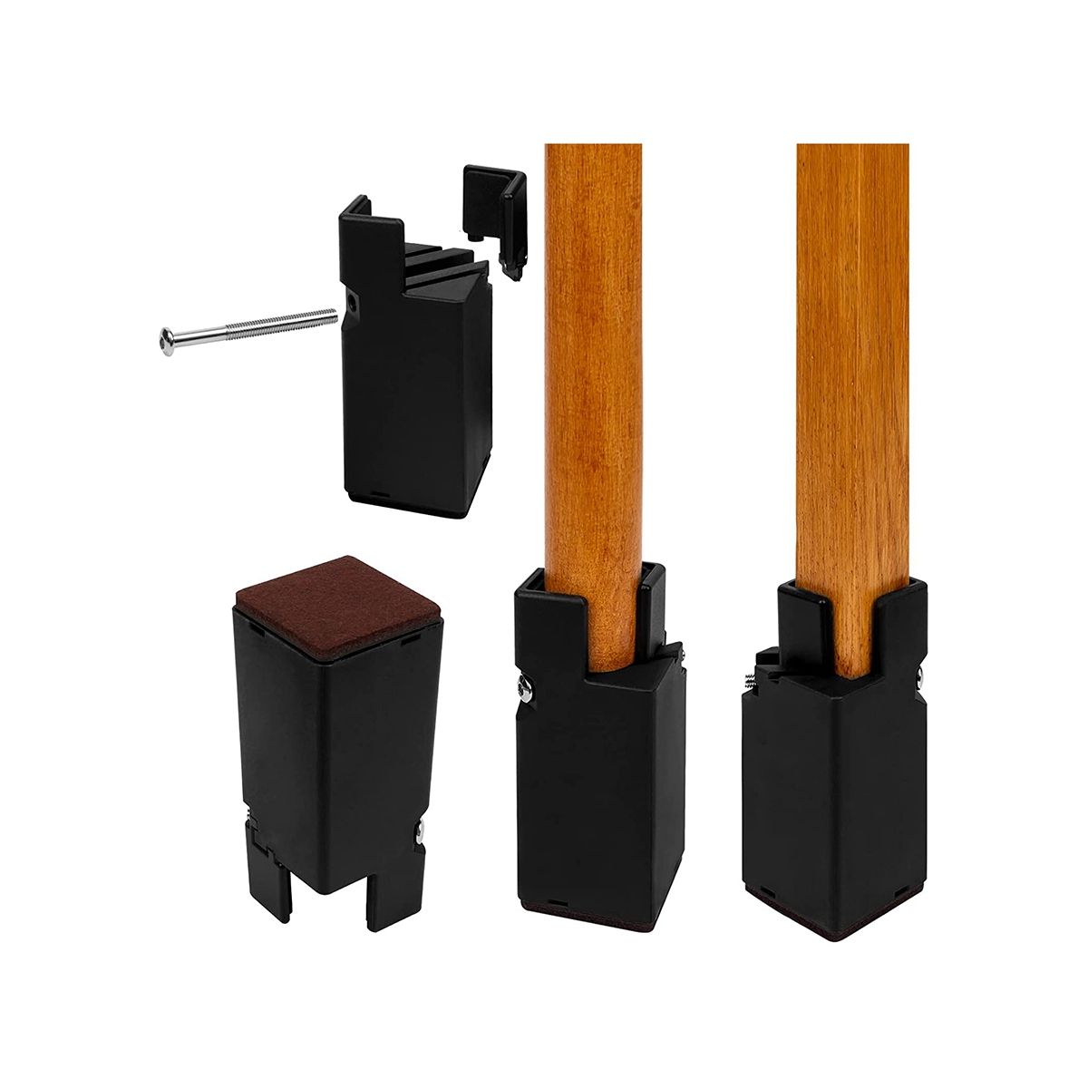 Furniture Risers with Adjustable Screw Clamp