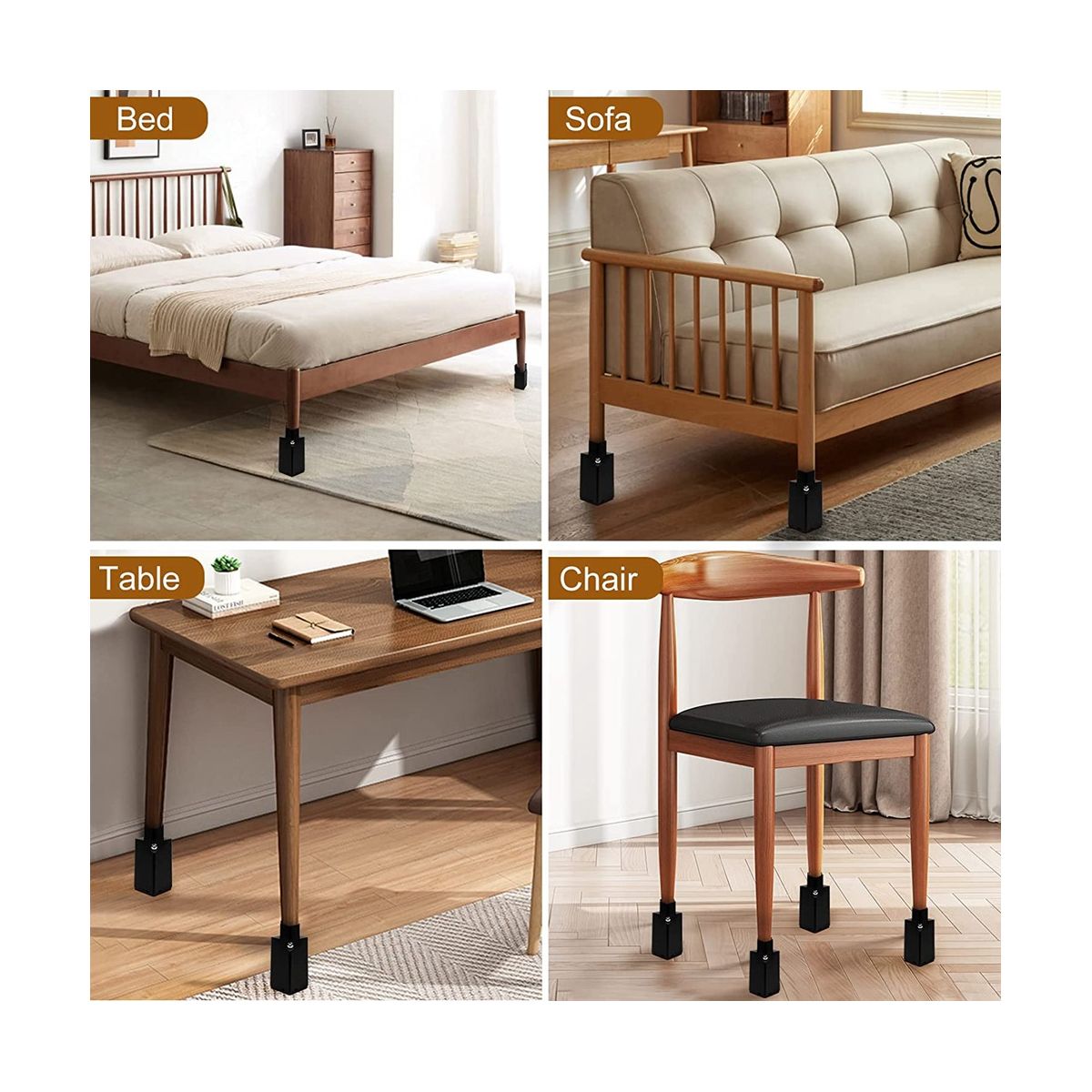 Furniture Risers with Adjustable Screw Clamp