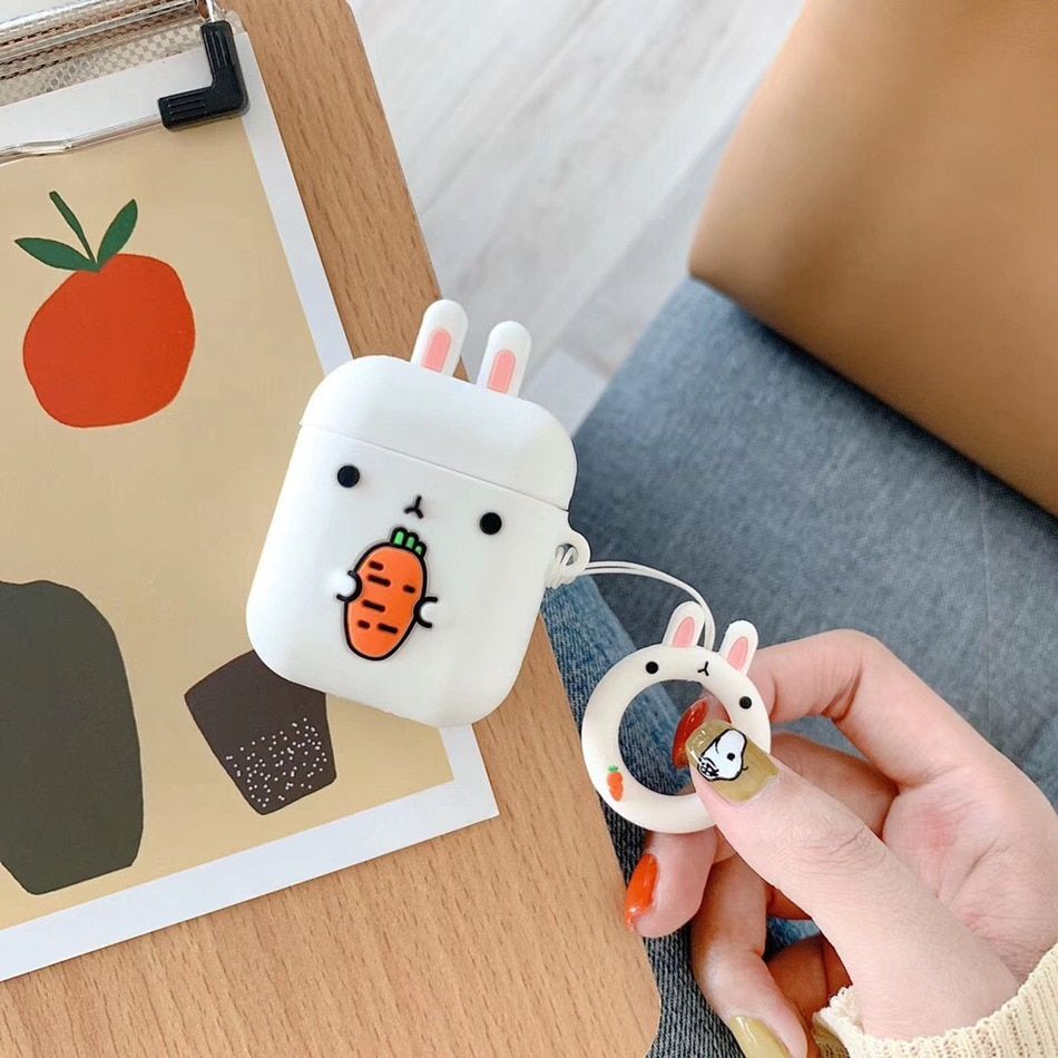 3D Cartoon Cases For AirPods Case Cute Crocodile Rabbit Earphone Case For Airpods 2 Silicone Headphone Cover For