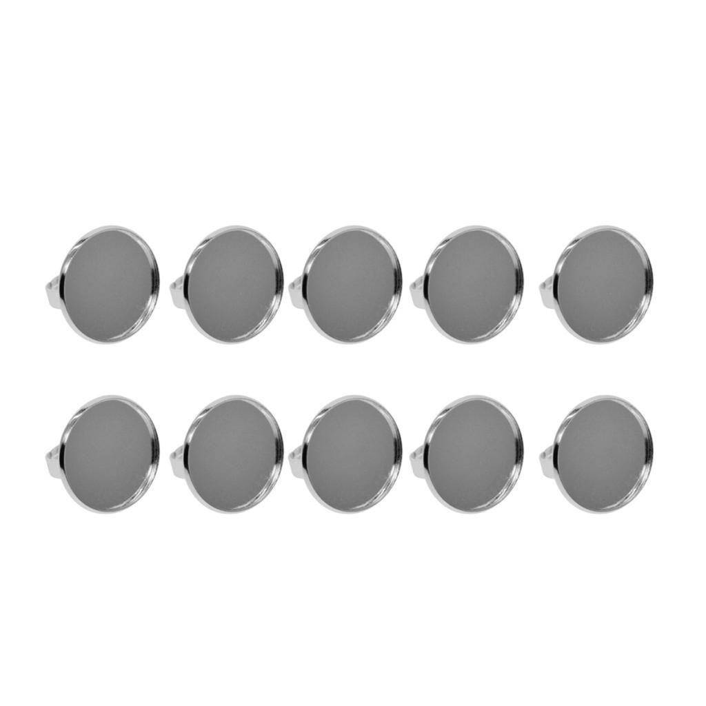 10PCS BRASS ADJUSTABLE RING BLANKS SETTING TRAYS 25 MM White Golden