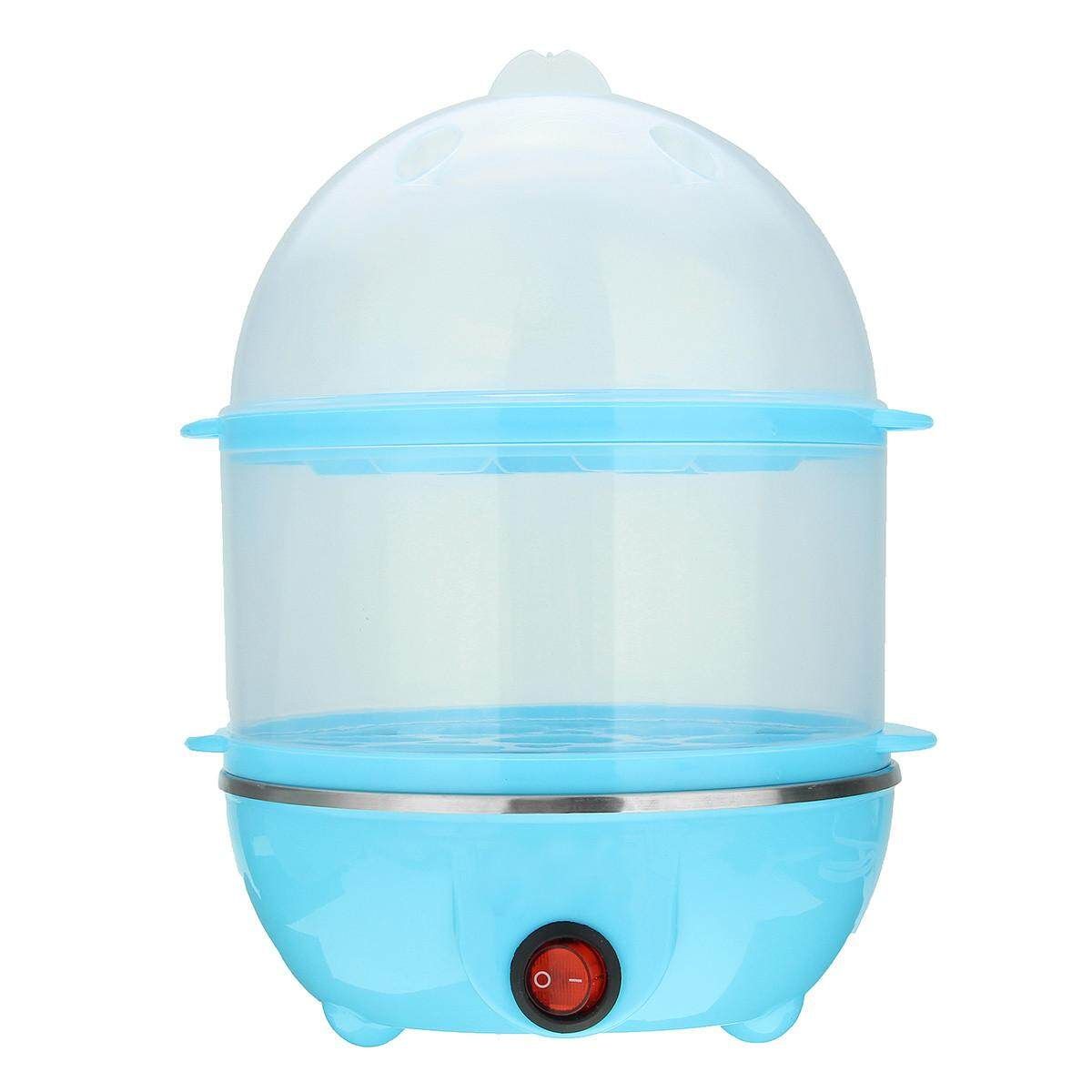 Multi-function Electric Two Layers 14 Eggs Boiler Cooker Steamer Kitchen Tools Blue Blue