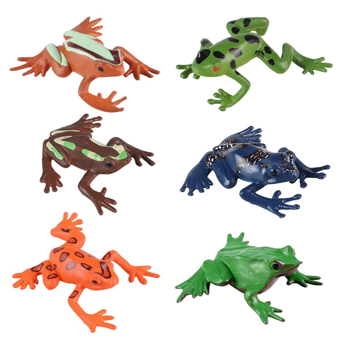 Set Of 6 Pieces PVC Frogs Toy Frogs Mini Frog Animal Frog Figure