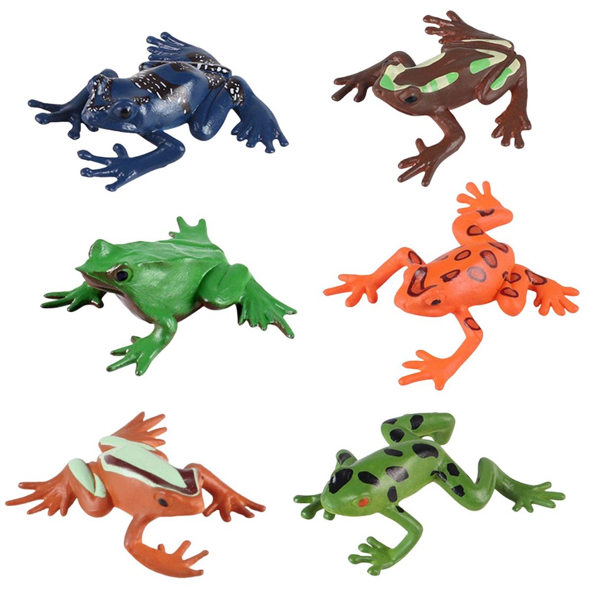 Set Of 6 Pieces PVC Frogs Toy Frogs Mini Frog Animal Frog Figure