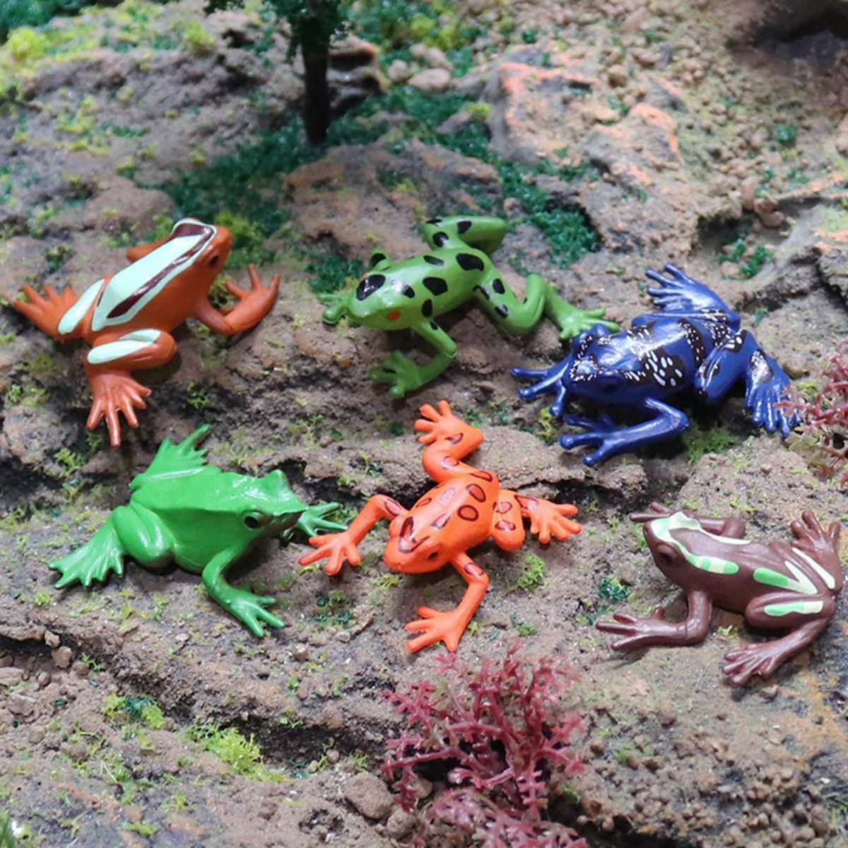 Set Of 6 Pieces PVC Frogs Toy Frogs Mini Frog Animal Frog Figure
