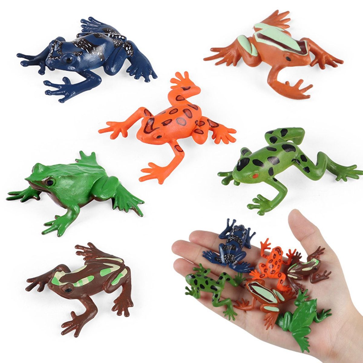 Set Of 6 Pieces PVC Frogs Toy Frogs Mini Frog Animal Frog Figure