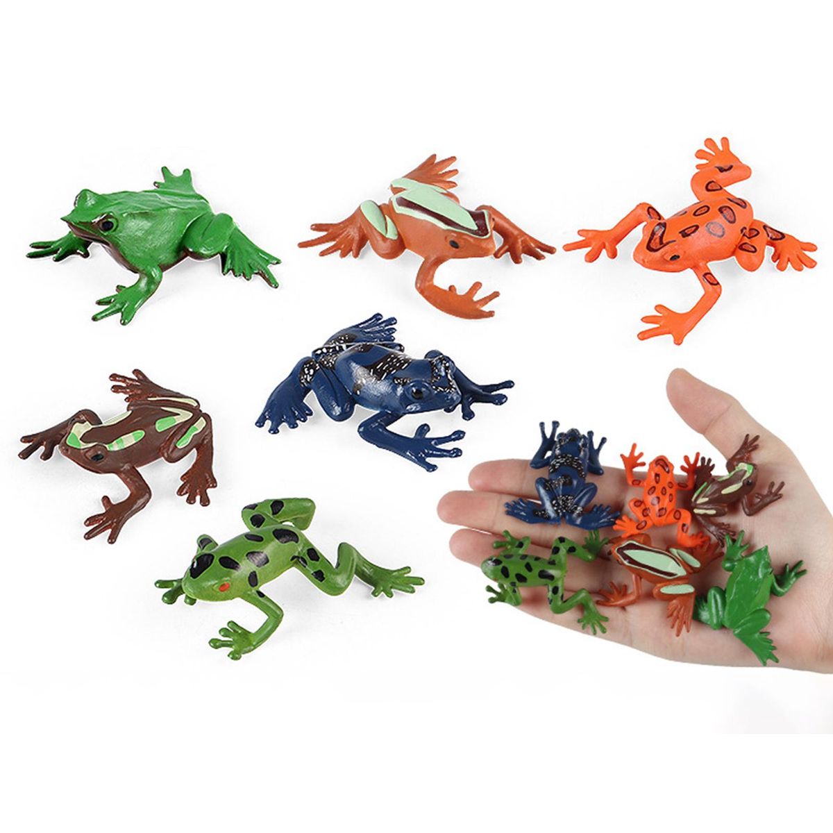 Set Of 6 Pieces PVC Frogs Toy Frogs Mini Frog Animal Frog Figure