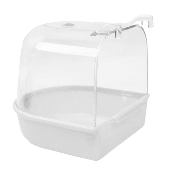 Bird Bathtub Bath Shower Box For Little Bird Canary Budgerigar White-B