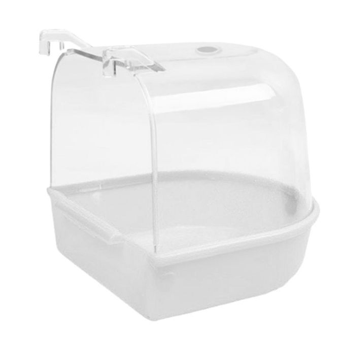 Bird Bathtub Bath Shower Box For Little Bird Canary Budgerigar White-B