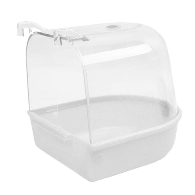 Bird Bathtub Bath Shower Box For Little Bird Canary Budgerigar White-B