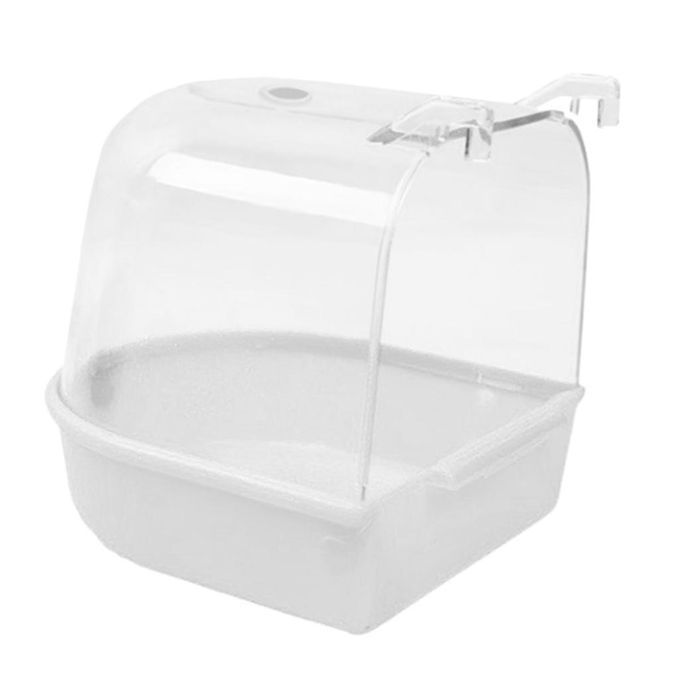 Bird Bathtub Bath Shower Box For Little Bird Canary Budgerigar White-B