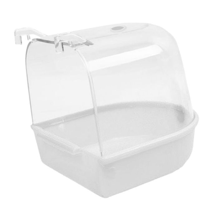 Bird Bathtub Bath Shower Box For Little Bird Canary Budgerigar White-B