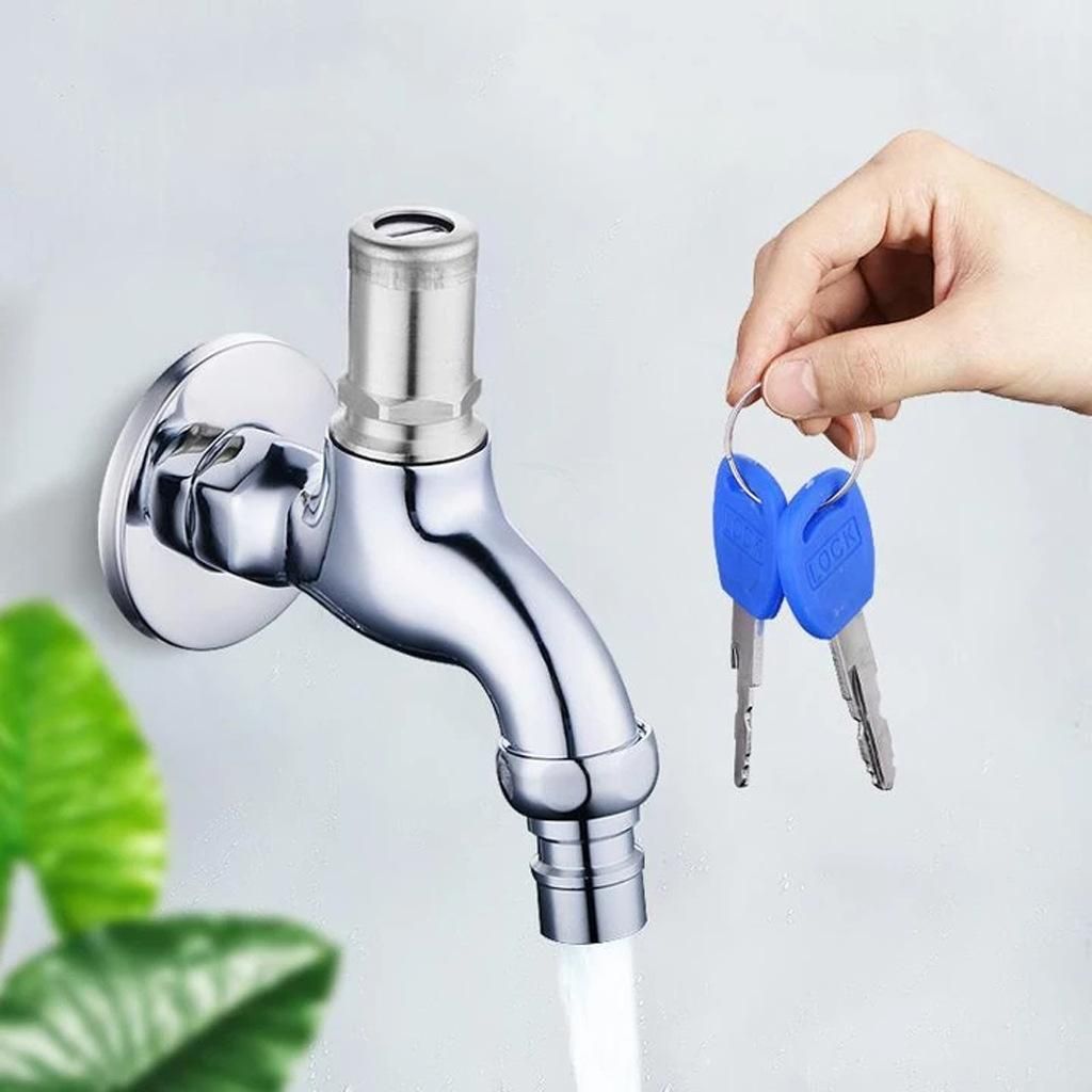 Anti-Theft Faucet Water Tap with Lock Key Alloy Key Switch