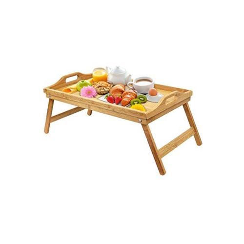 Bamboo Bed Tray With Foldable Legs For Breakfast In Bed Or Eating Tray