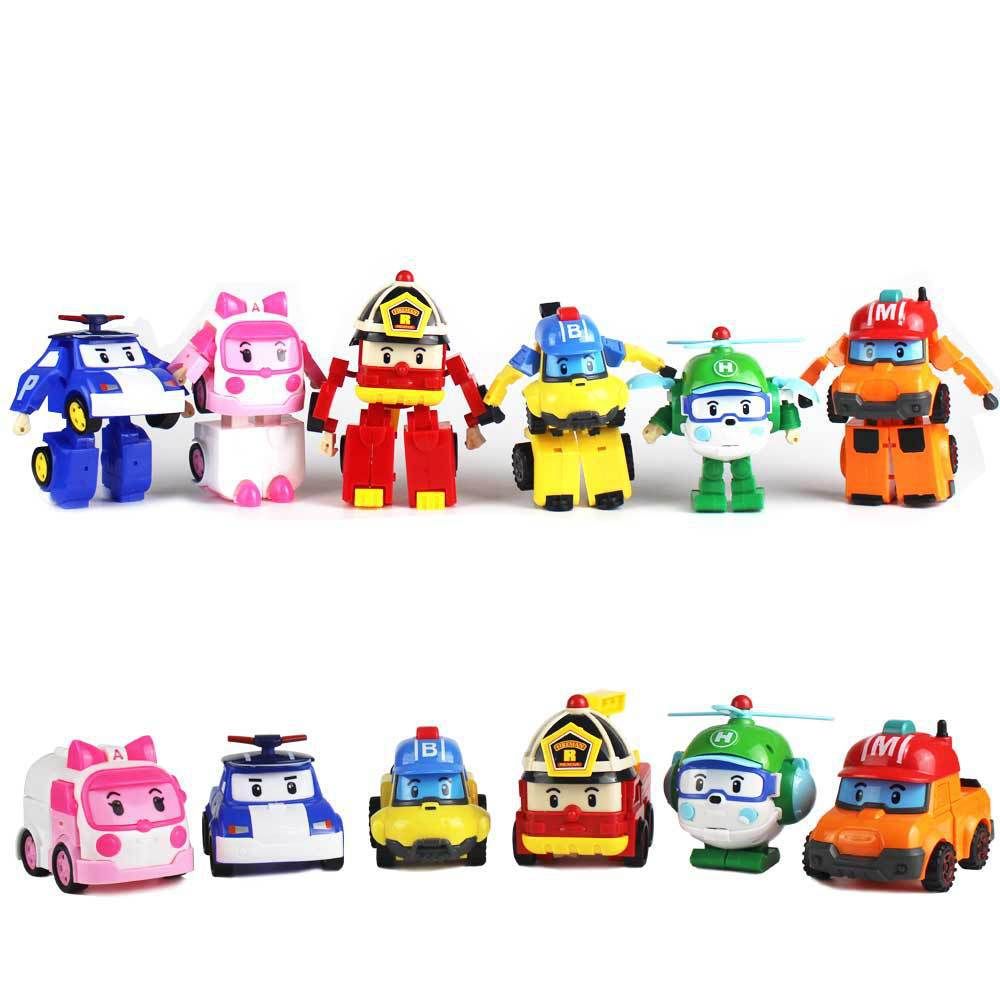6 Styles Korean Kid Toys Robocar Poli Transformation Robot