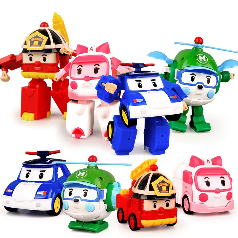 6 Styles Korean Kid Toys Robocar Poli Transformation Robot