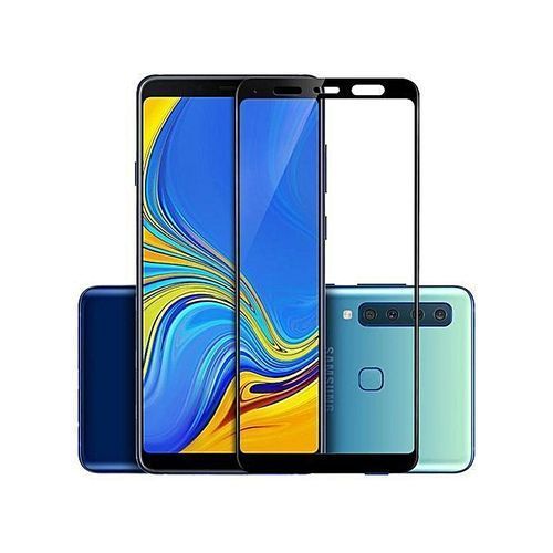 Galaxy A7 (2018) Case,Soft Rubber Silicone + 5D Full Glass TPU Ultra-Thin Durable Smart Phone Case For Samsung Galaxy A7 (2018) 6.0" -Black
