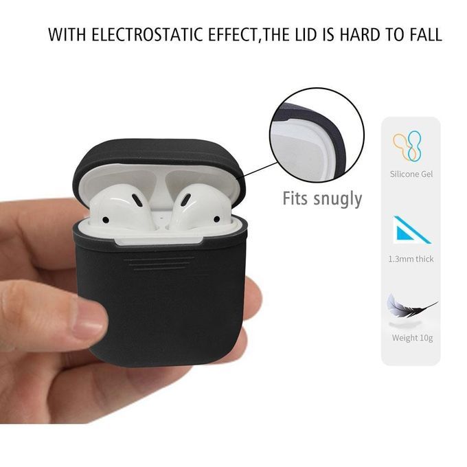 Earbuds Case, Earbuds Strap, Earbuds Silicone Protective Cover With Earphone Sports Anti-lost Strap, Colorful Full Body Soft Skin For Earbuds Charging Case (Black) CHSMALL