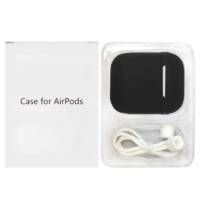 Earbuds Case, Earbuds Strap, Earbuds Silicone Protective Cover With Earphone Sports Anti-lost Strap, Colorful Full Body Soft Skin For Earbuds Charging Case (Black) CHSMALL