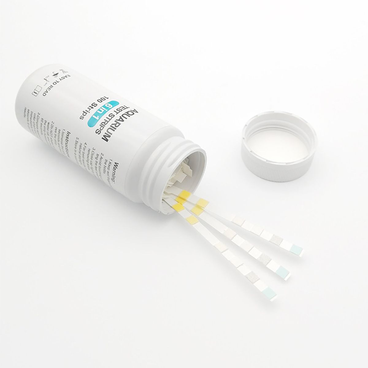 100pcs Nitrite Nitrate Chlorine PH Tester Strips 6-in-1 Aquarium Fish Tank Water Quality Test Strip Kit Water Tester Paper