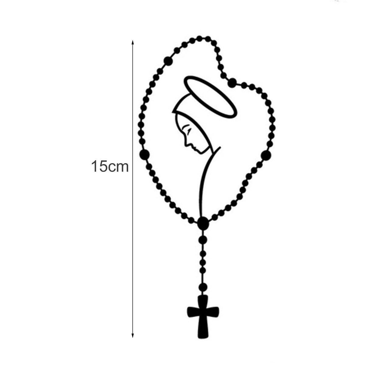 Self-adhesive Mary Rosary Car Body Bumper Window-Black