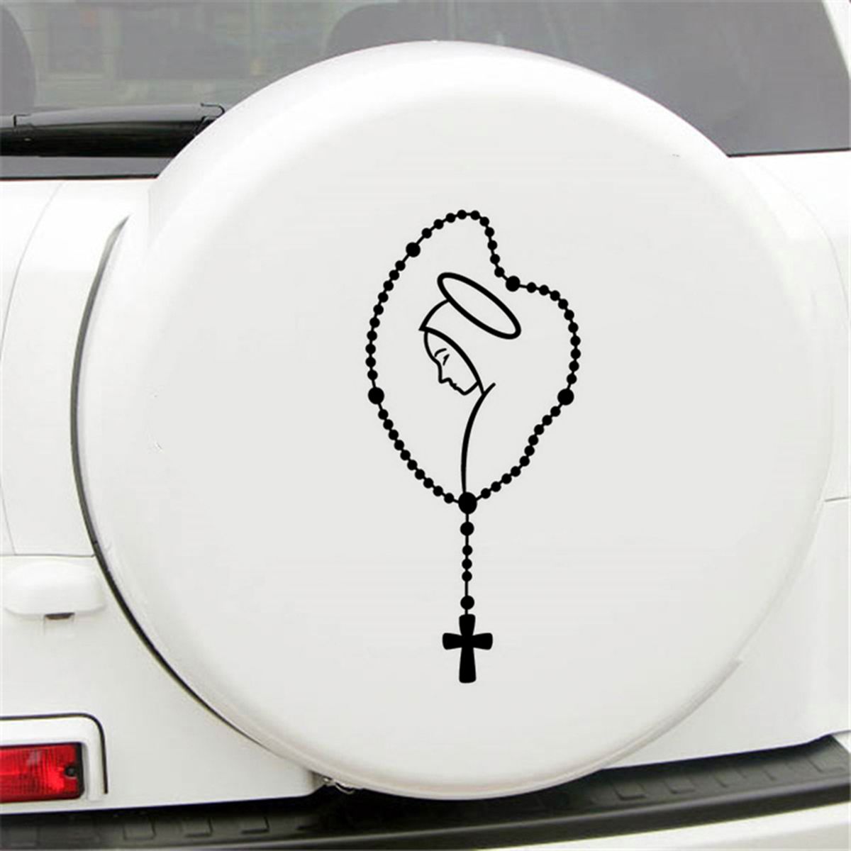 Self-adhesive Mary Rosary Car Body Bumper Window-Black