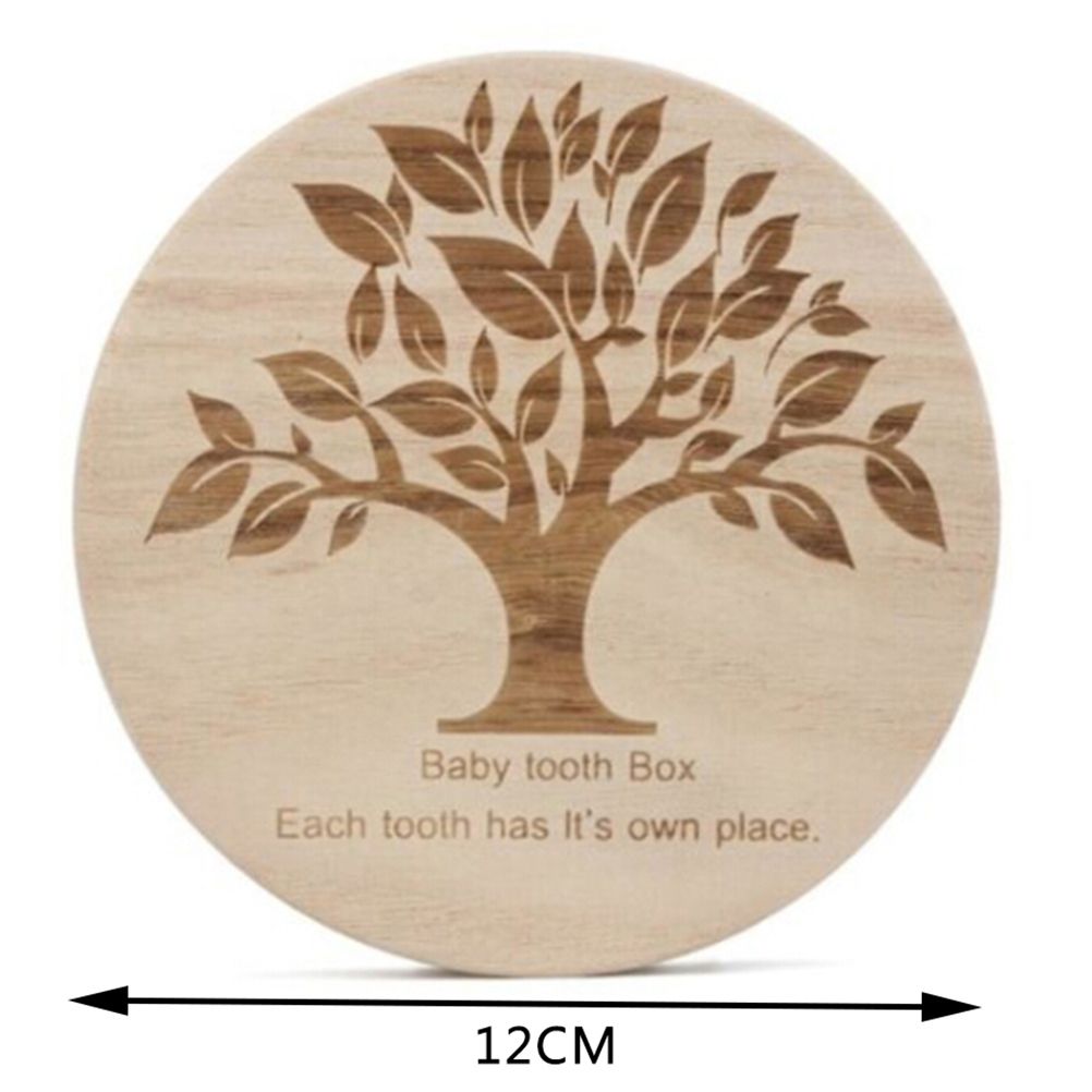 Baby Round Kids Tooth Box Wood Organizer Baby Save Milk