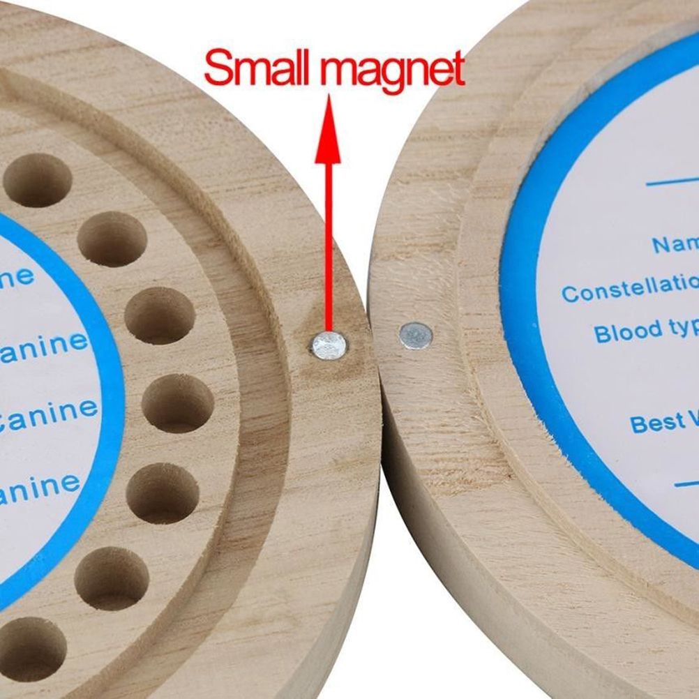 Baby Round Kids Tooth Box Wood Organizer Baby Save Milk