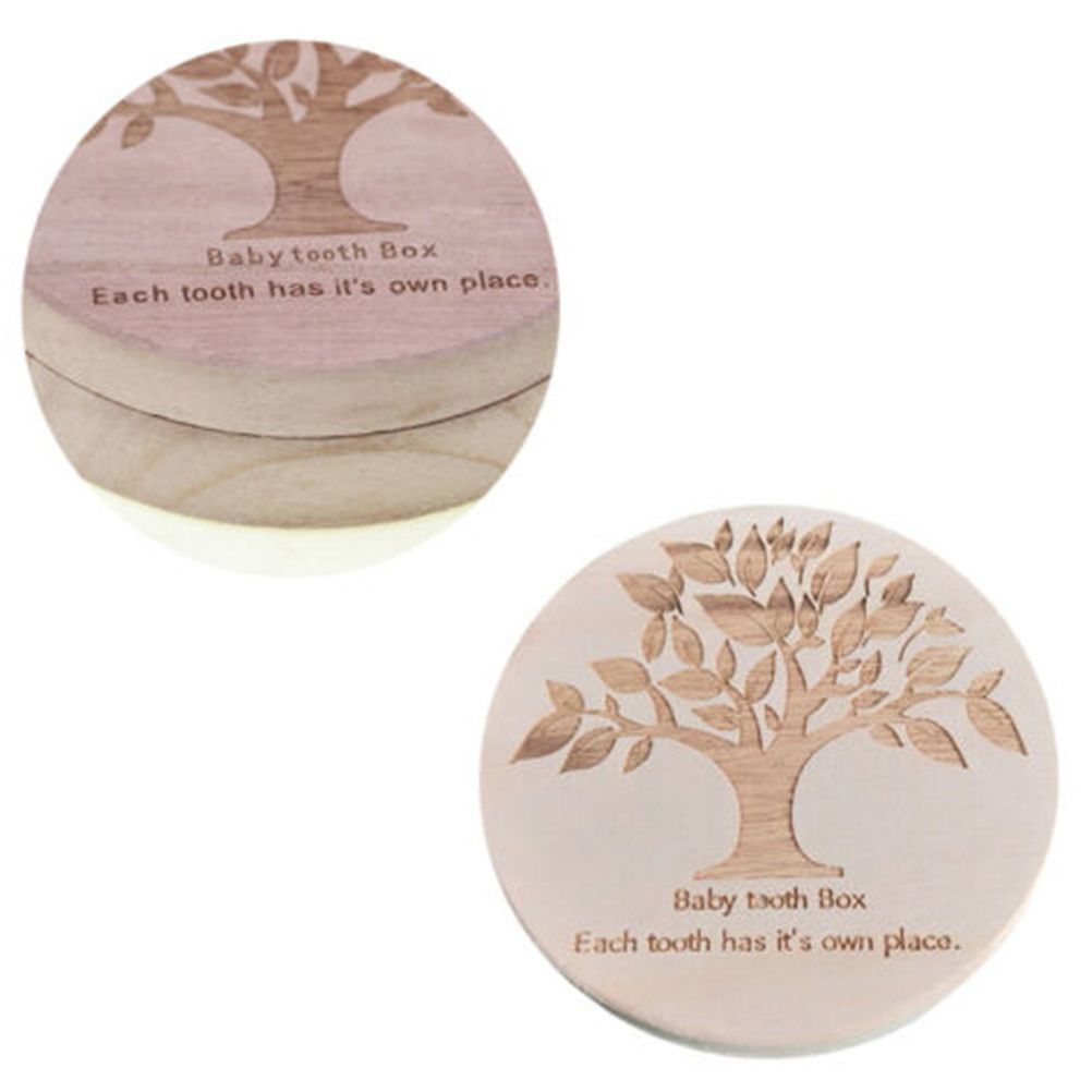 Baby Round Kids Tooth Box Wood Organizer Baby Save Milk