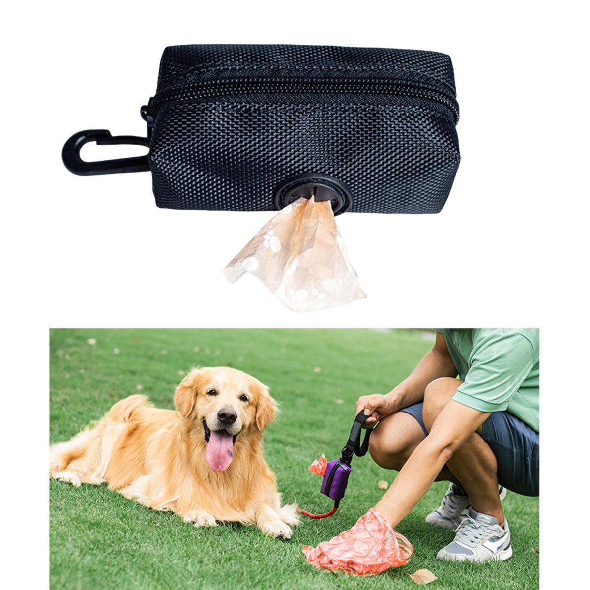 Portable Poop Waste Bag Dispenser Holder Poo Bags Puppy Doggy Black