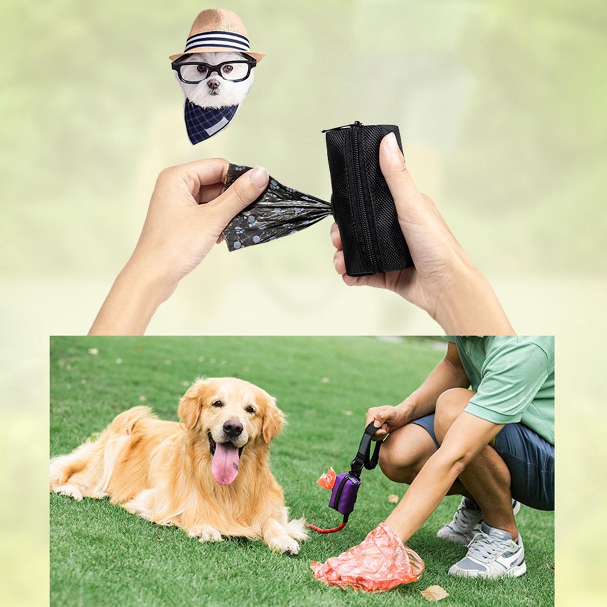 Portable Poop Waste Bag Dispenser Holder Poo Bags Puppy Doggy Black
