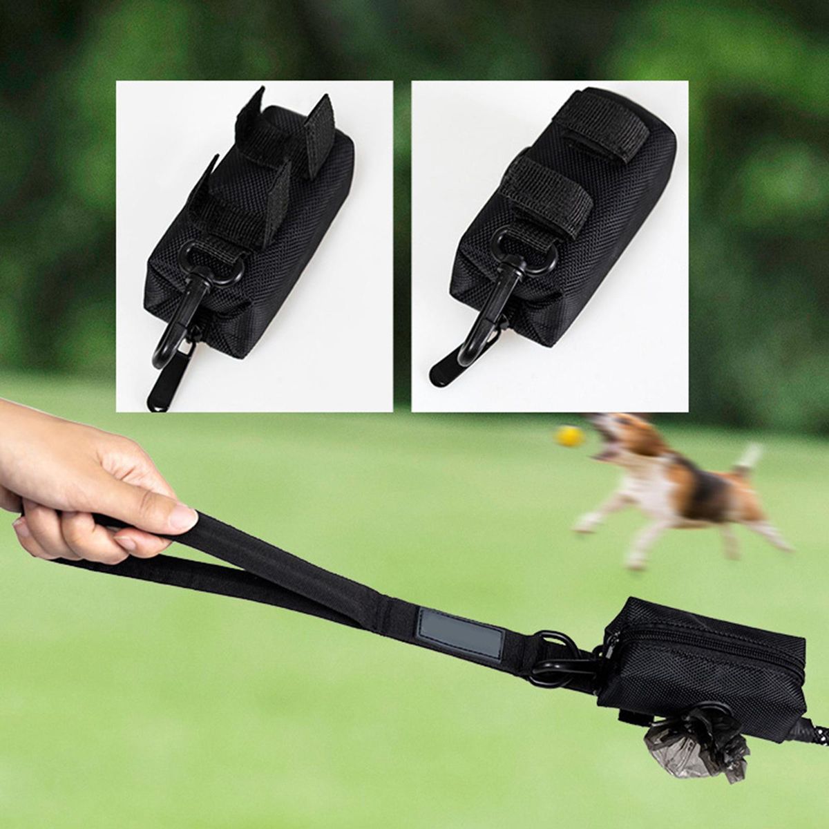 Portable Poop Waste Bag Dispenser Holder Poo Bags Puppy Doggy Black
