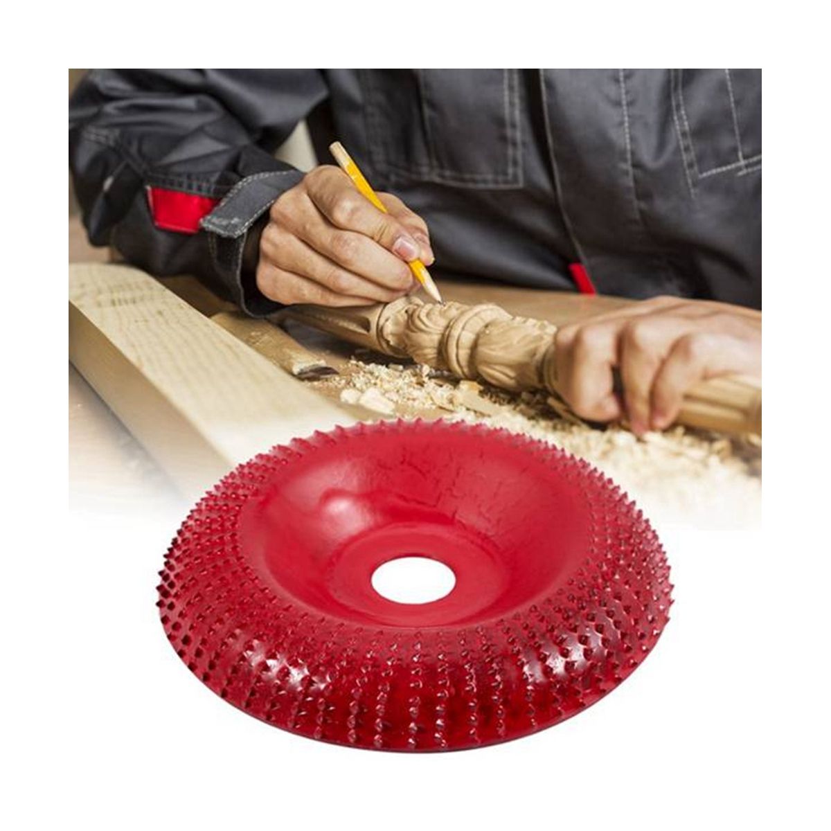 100mm Wooden Angle Grinding Wheel Sanding Engraving Rotary Tool Disc Angle Grinder Tungsten Carbide Coated Bore Shaping