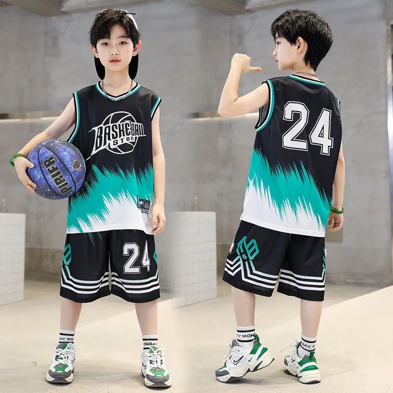 Boys Basketball Jersey Uniforms Children Basketball Shirt Shorts Youth College