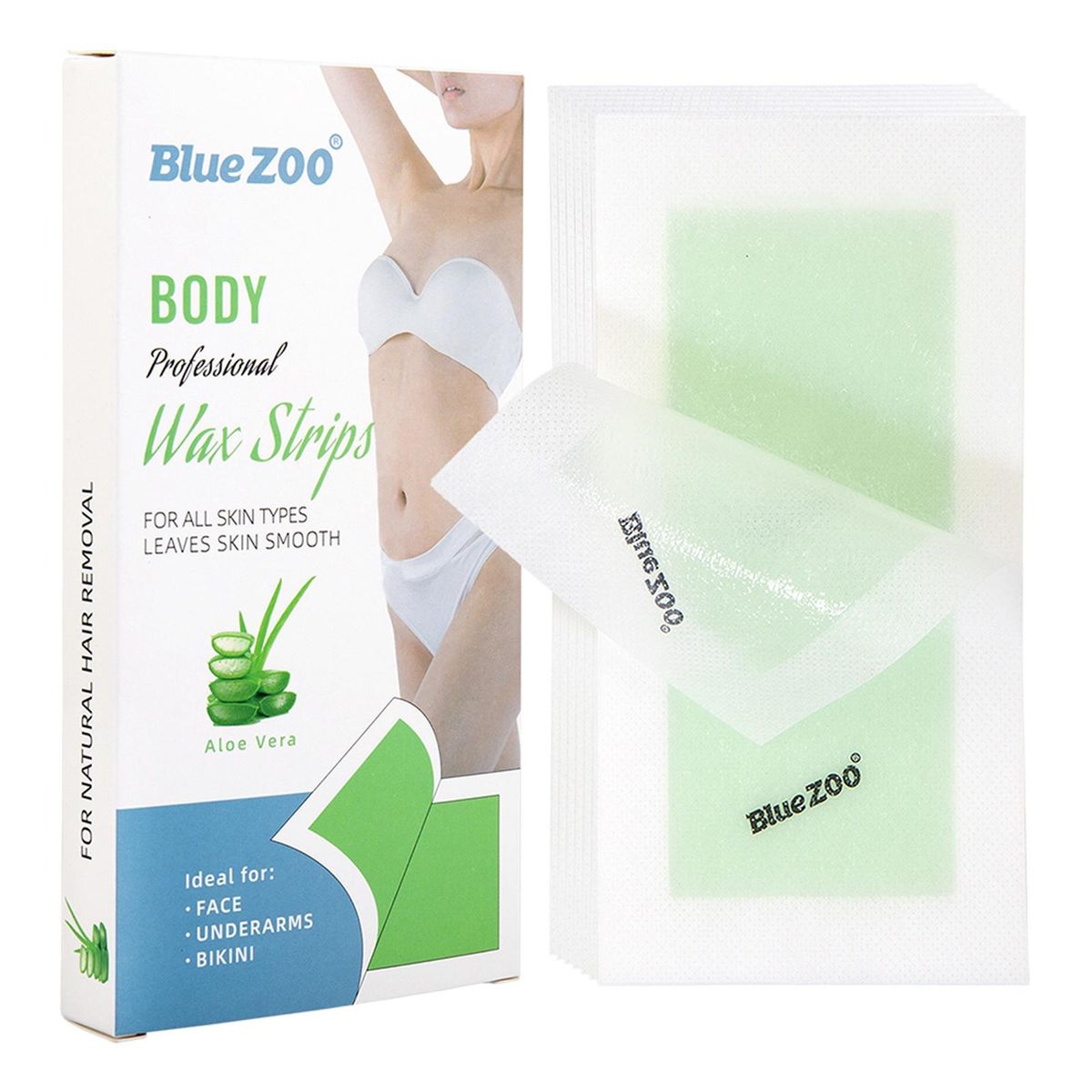 10 Pcs Face Body Hair Removal Remover Depilatory  Strips Aloe