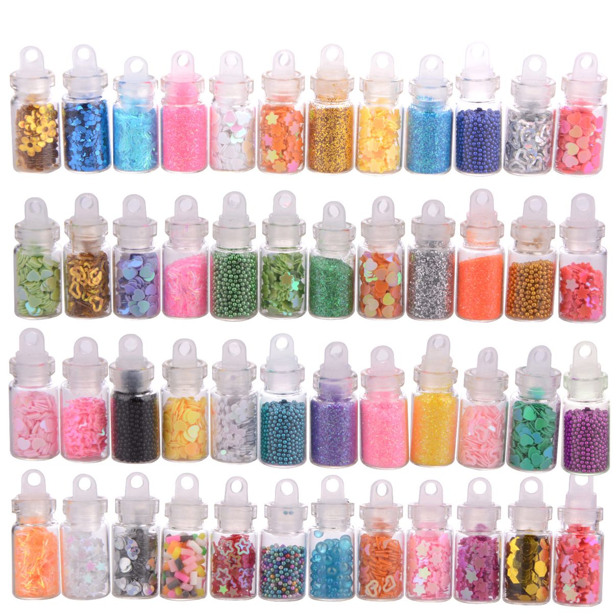 88pcs/set 3D Fluffy Foam Slime Foam Balls Kids Baby Toys DIY Craft Slime Supplies Kit Floam Beads Glitter Slices Rainbow Pearl