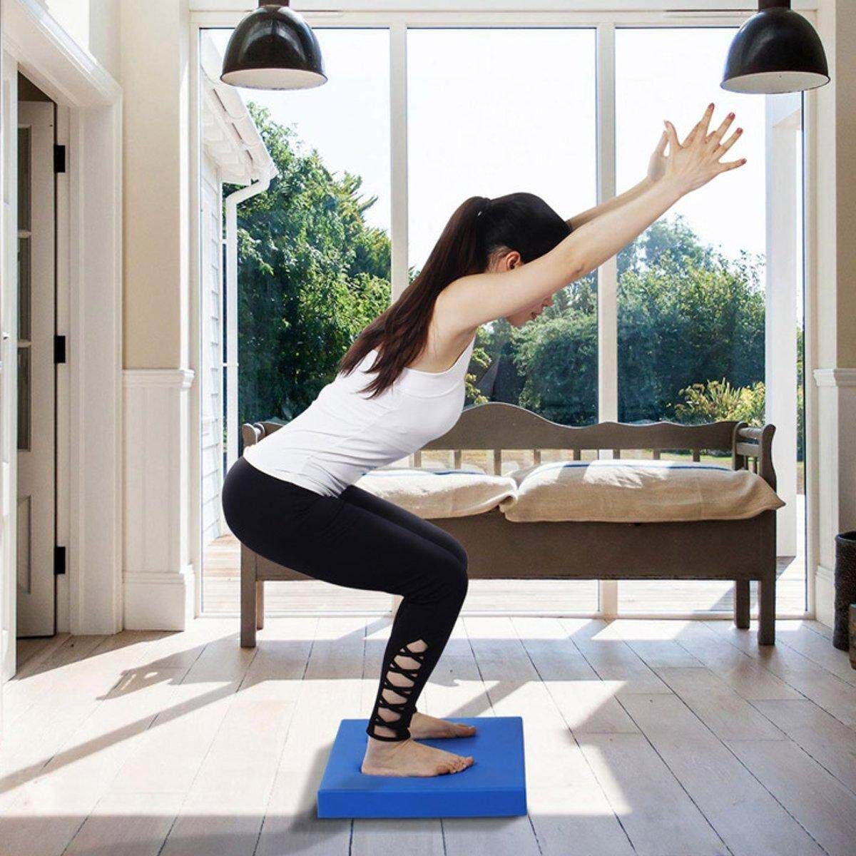 Foam Balance Pad Wobble Board Yoga Pilates Physio, Stability Gym Blue (blue)