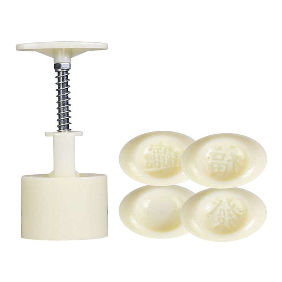 Mooncake Mold Cookie Cutter With 4 Ingot Stamps DIY
