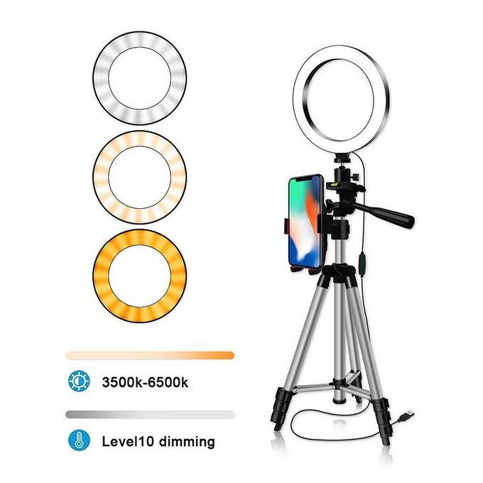 10 Inch LED Ring Light Multi-function Adjustable Tripod