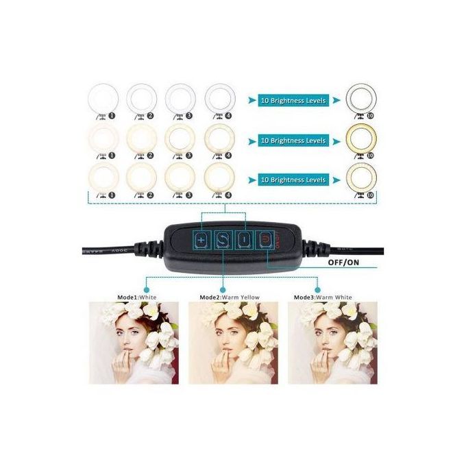 10 Inch LED Ring Light Multi-function Adjustable Tripod