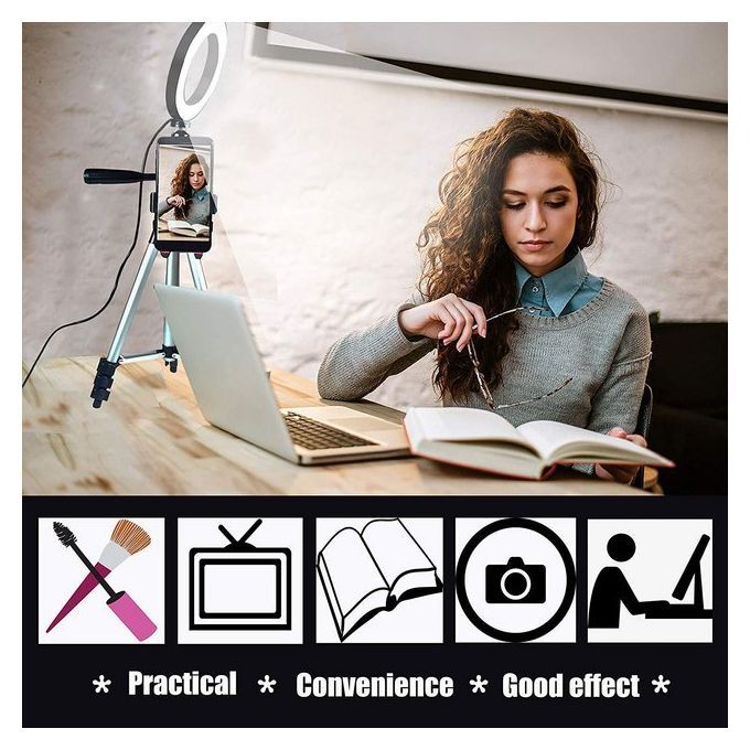 10 Inch LED Ring Light Multi-function Adjustable Tripod