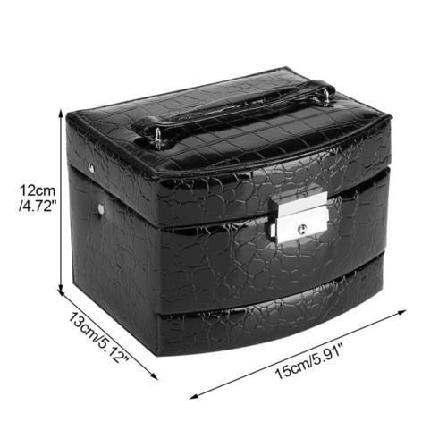 Multilayer Automatic Leather Jewelry Box Three Layer Storage Box For Women Earring Ring Cosmetic Organizer Casket