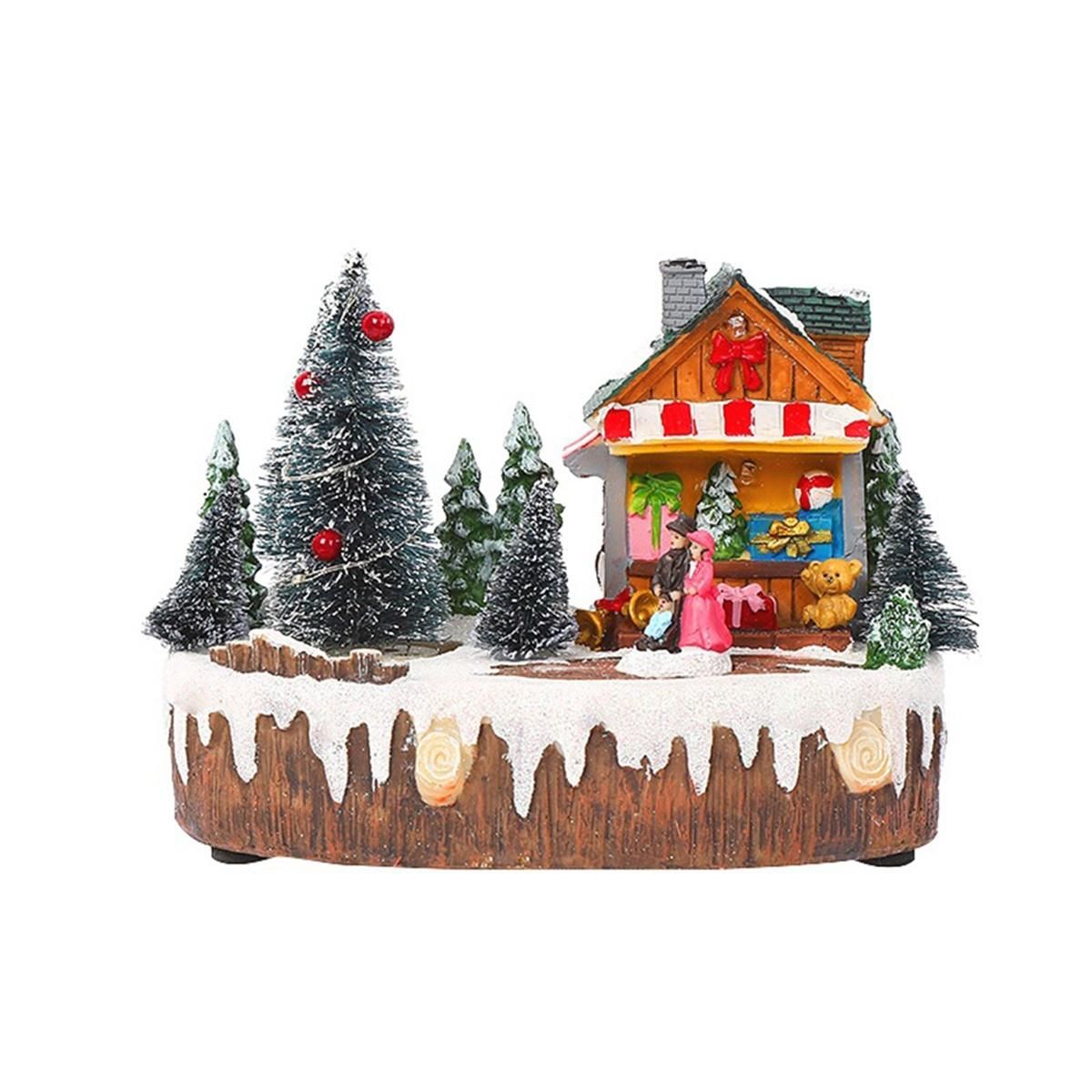 Lights for Christmas Snow Houses Village Luminescent Decorations Christmas Tree Festival House Home Decorations B