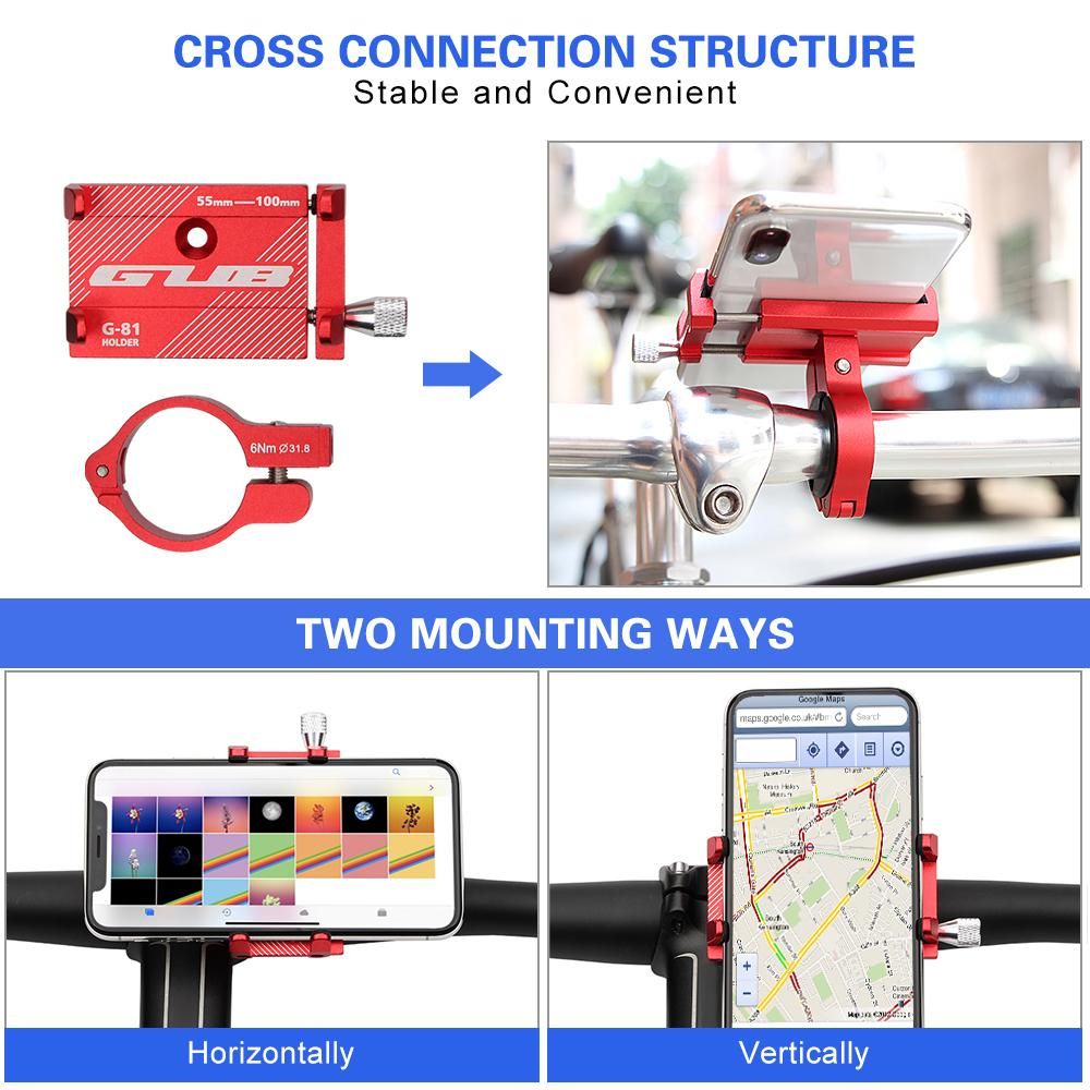 GUB Adjustable Bicycle Phone Mount Holder MTB Mountain Bike Motorcycle Handlebar Clip Stand for 3.5