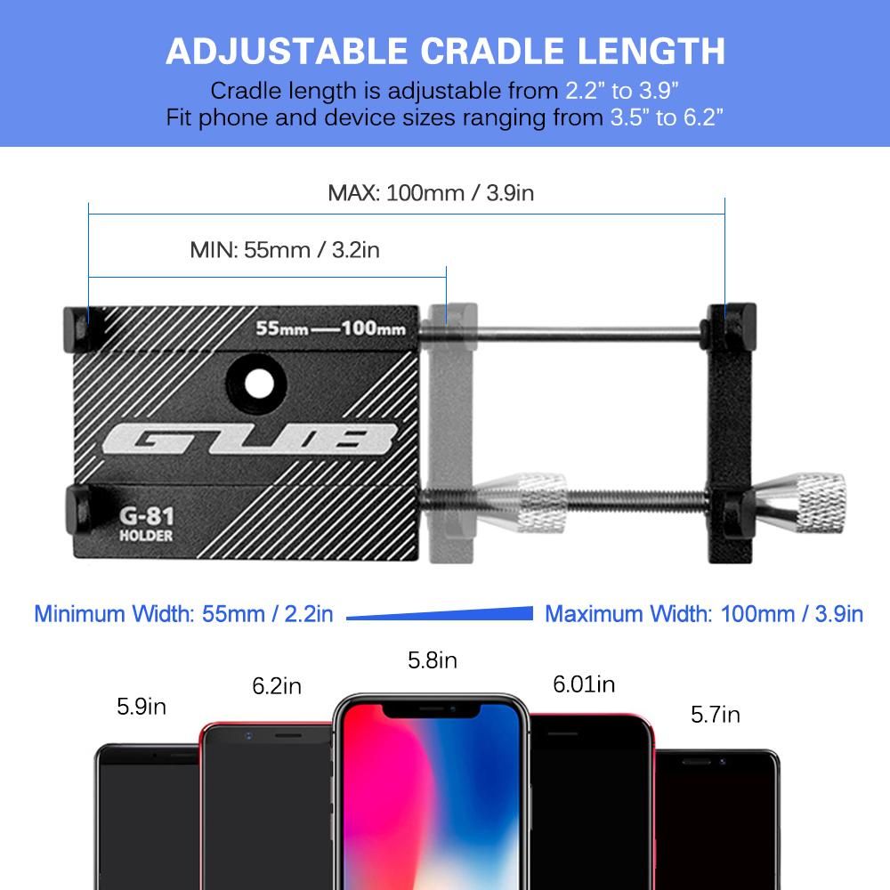 GUB Adjustable Bicycle Phone Mount Holder MTB Mountain Bike Motorcycle Handlebar Clip Stand for 3.5