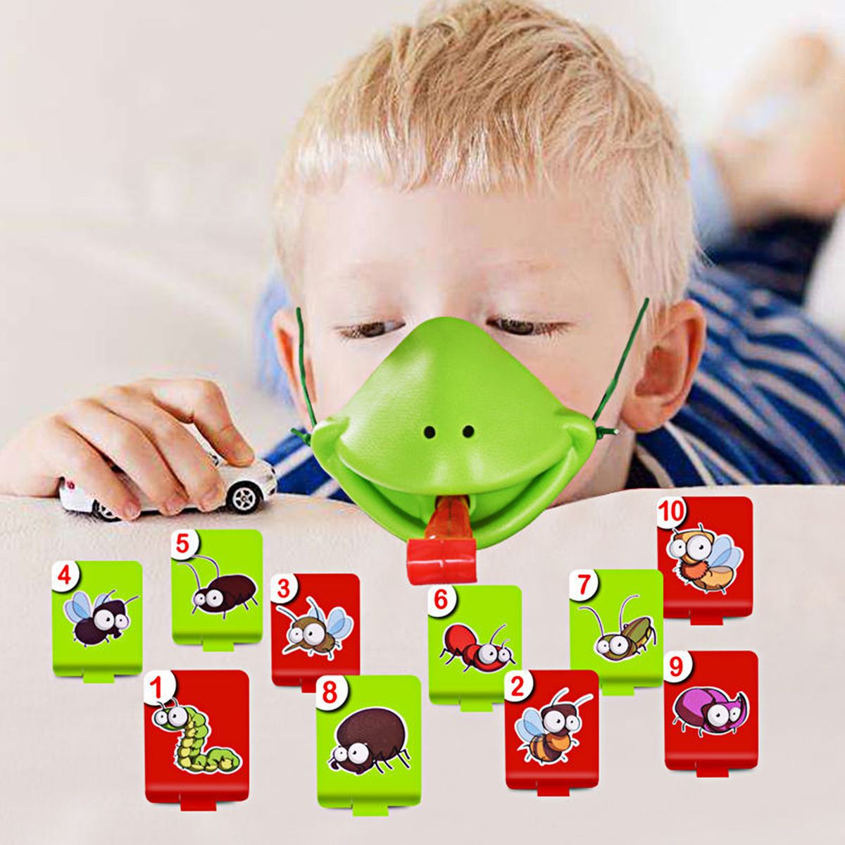 Chameleon Covers Tongue Out Toy Lizard Mouth Home Family Funny Card Board Game
